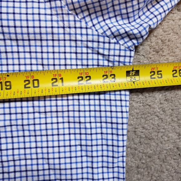 Ralph Lauren Shirt Men Large White Blue Plaid Flesh Pony Classic Fit OCBD - Picture 6 of 8